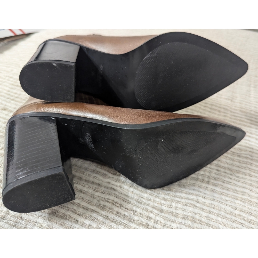 ZARA Brown Leather Ankle Boots Women's Size 6 - Picture 16 of 16